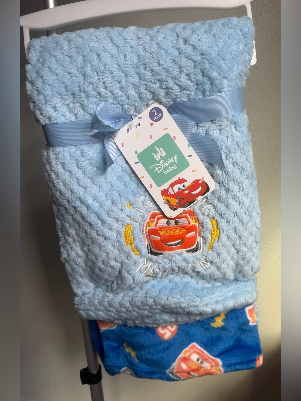 Disney Baby Light Blue Lightning McQueen Plush Blanket 2-Pack